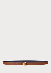 LOGO REVERSIBLE LEATHER SKINNY BELT - Belt - navy/brown