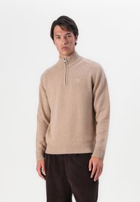 Barbour GRANGETOWN HALF ZIP - Strickpullover - washed stone
