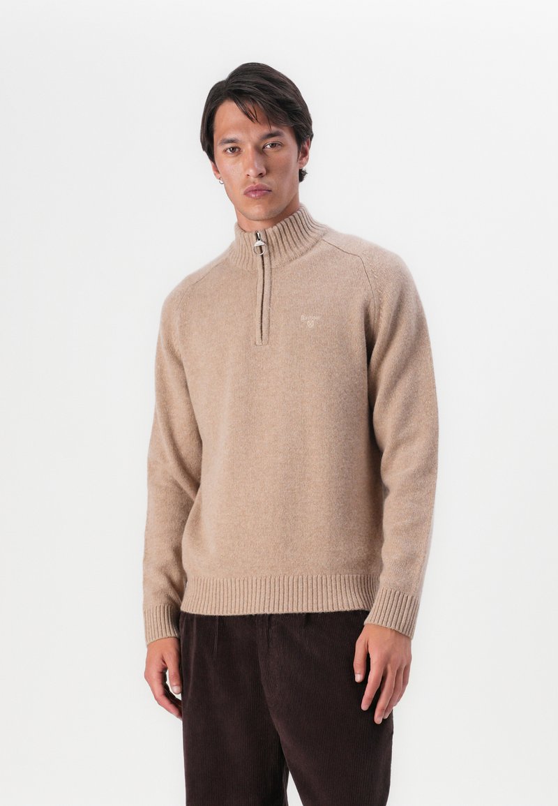 Barbour GRANGETOWN HALF ZIP - Strickpullover - washed stone