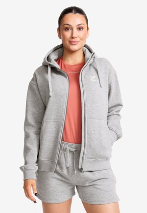 Tröja med dragkedja - grey melange