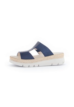 Pantolette flach - blau