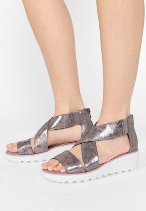 Keilsandalette - zinn-metallic