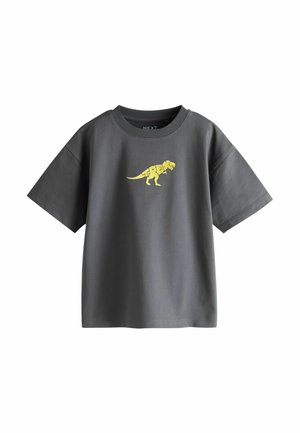 Next, REGULAR FIT - SHORT SLEEVE GRAPHIC T-SHIRT . - Print T-shirt - charcoal dino embroidery