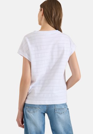 Cecil, T-SHIRT MIT U-BOOT-AUSSCHNITT UND STRUKTUR - T-shirt imprimé - white
