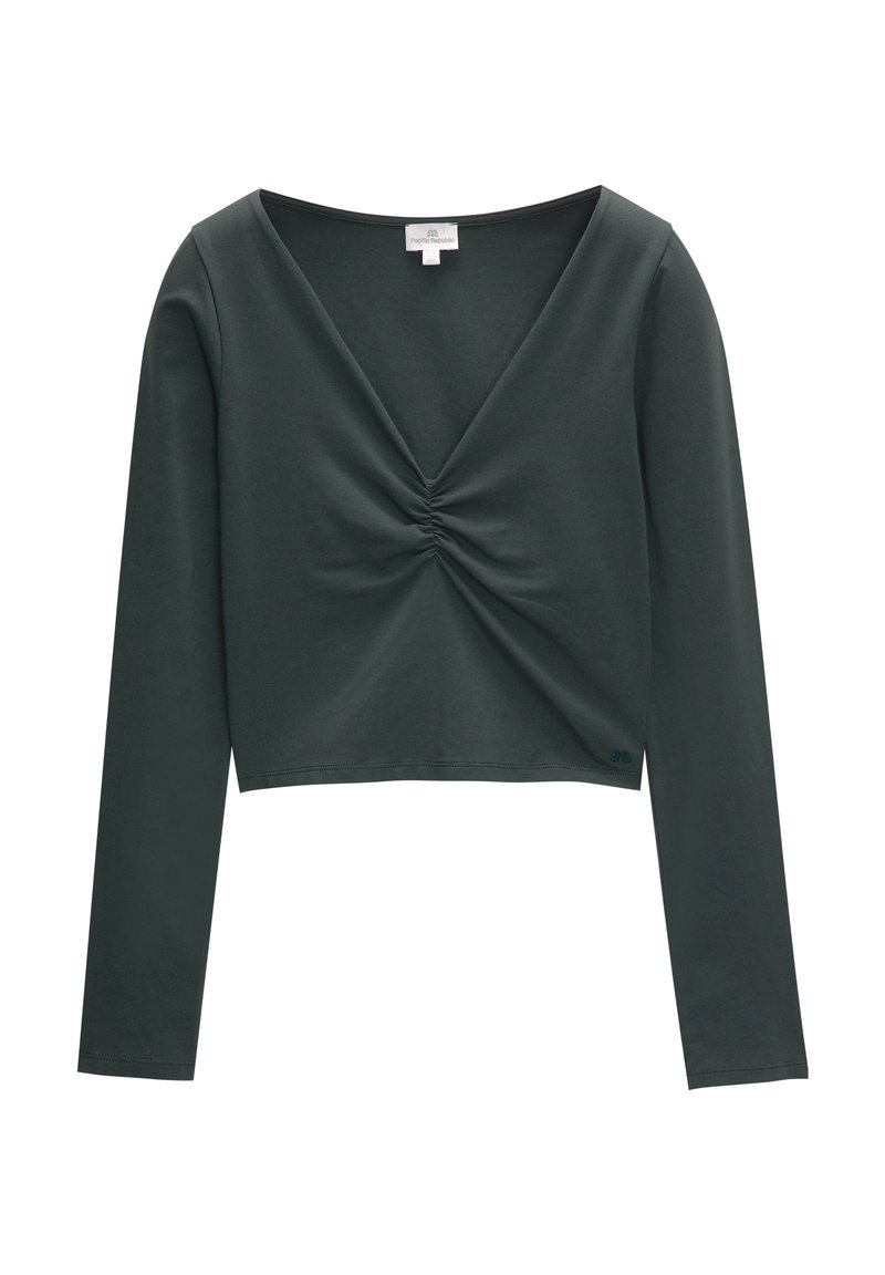 PULL&BEAR Longsleeve donkergroen PULL&BEAR Longsleeve donkergroen