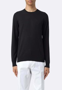 Paolo Pecora GIROCOLLO IN FILO FINEZZA - Maglione - nero