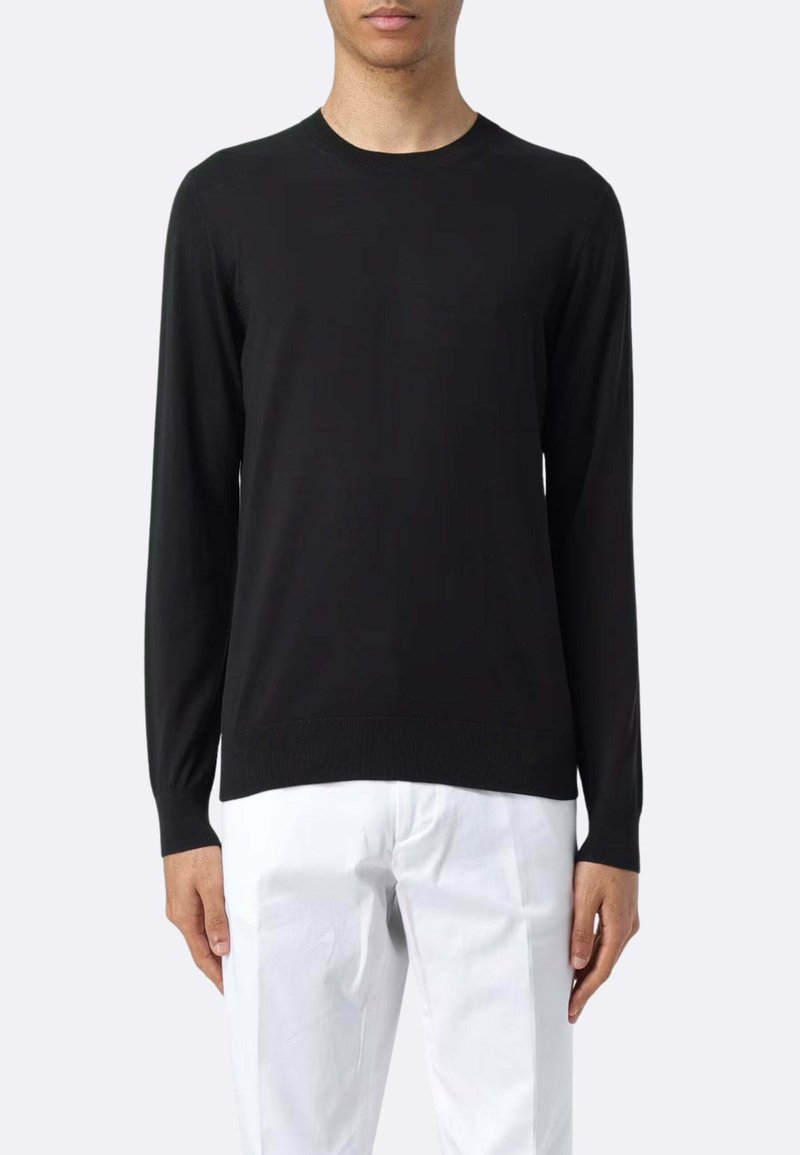 Paolo Pecora GIROCOLLO IN FILO FINEZZA - Maglione - nero