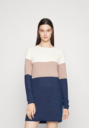 ONLLILLO DRESS - Jumper dress - whitecap gray/brownie melange/martime blue melange
