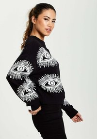 Liquorish EYE PATTERN - Jumper - black
