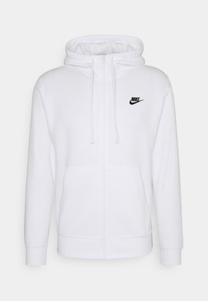 CLUB HOODIE - Bluză de molton cu fermoar - white/black