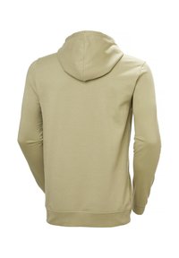 Sudadera con capucha en mezcla de algodón color beige claro. Presenta mangas largas, un corte relajado y un diseño simple, sin adornos y sin logotipos visibles.