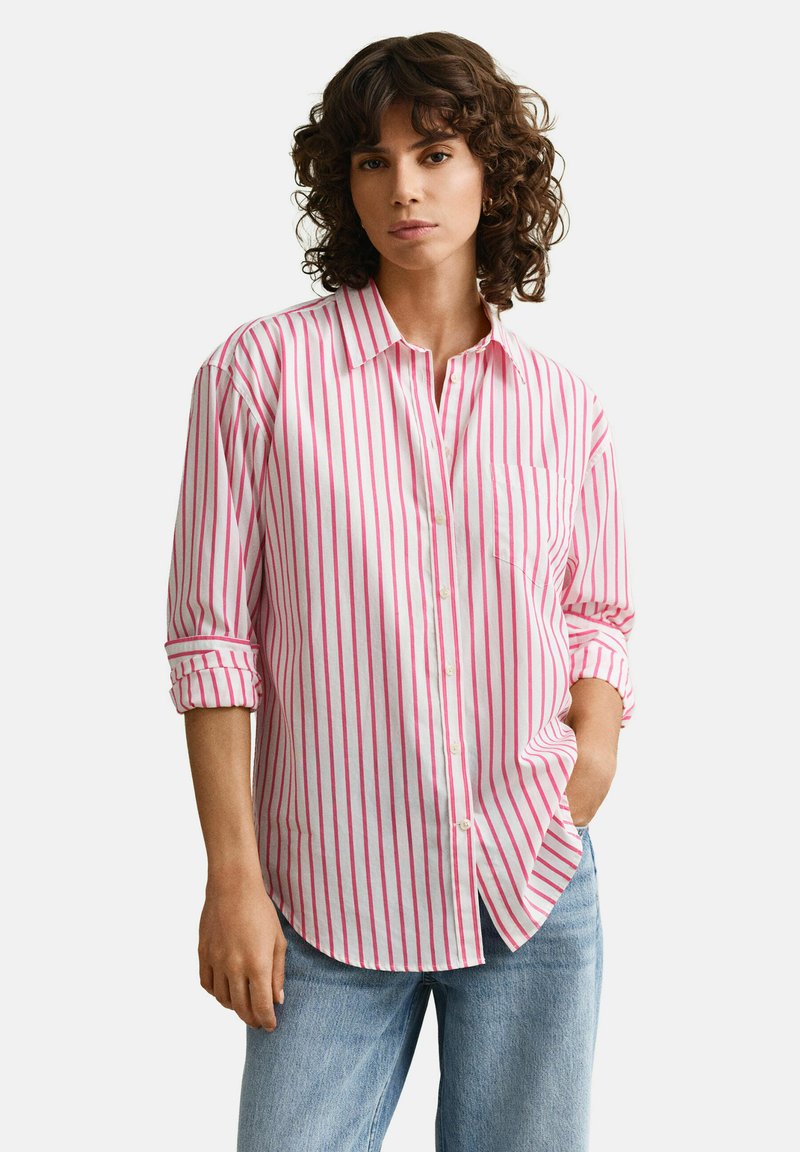 GANT REL CLASSIC STRIPED - Košilová halenka - bright fuschia