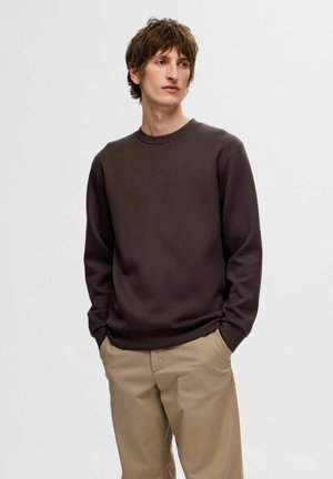 SLHEMANUEL CREW NECK - Sudadera - chocolate torte