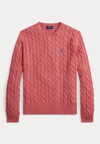 CABLE-KNIT COTTON SWEATER - Pulóver - strawberry gelato hthr