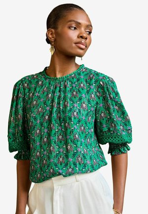 FLORAL PRINT 3/4 SLEEVE REGULAR FIT - Palaidinė - green floral