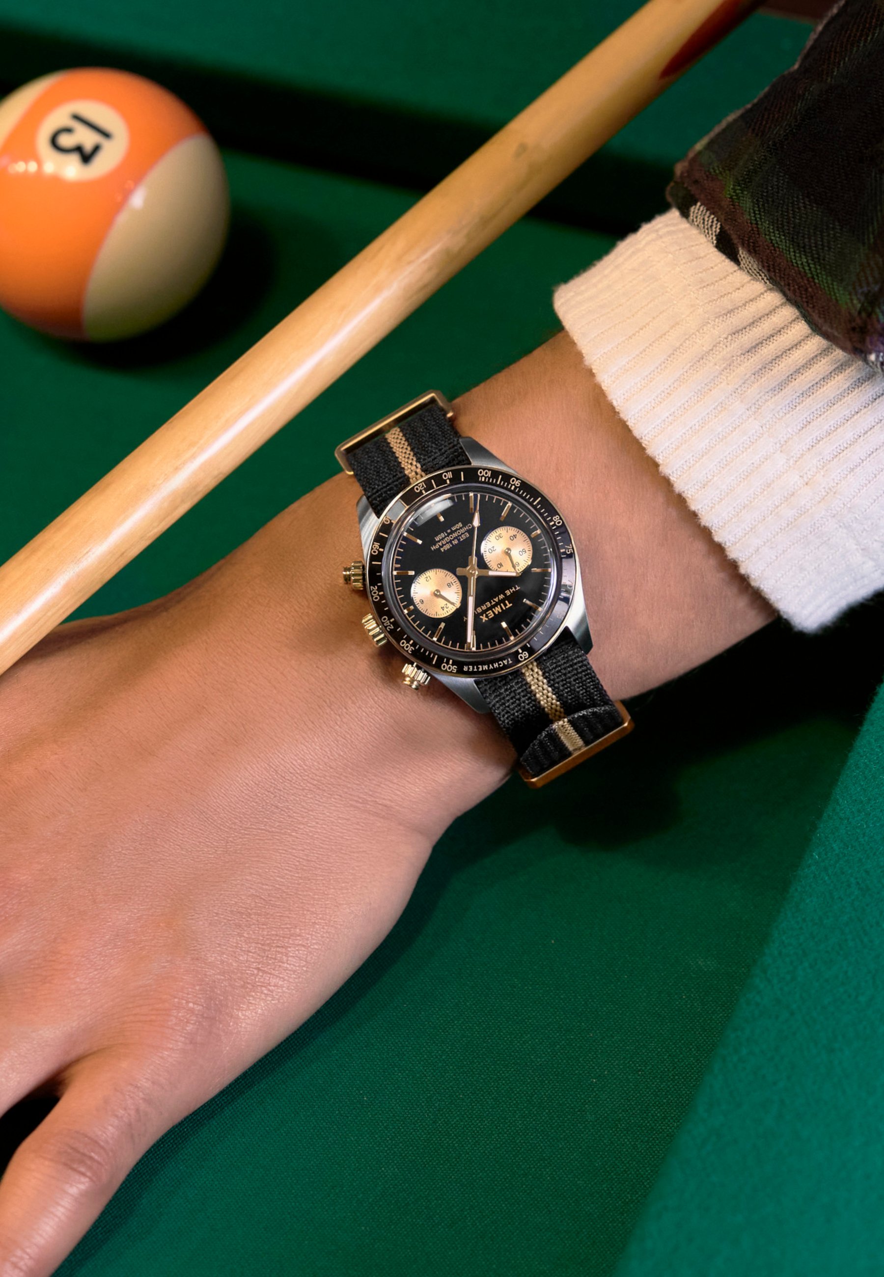 Timex Waterbury Heritage Orologio Uomo Cronografo, Cinturino In Pelle Marrone, Quadrante Nero, Tachimetro