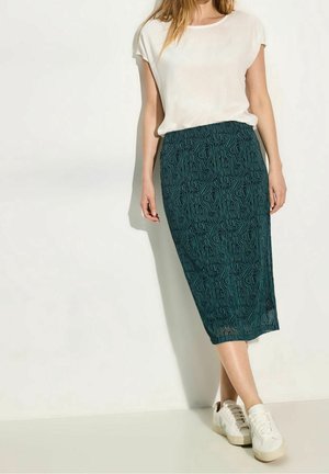 Falda acampanada - mottled dark green