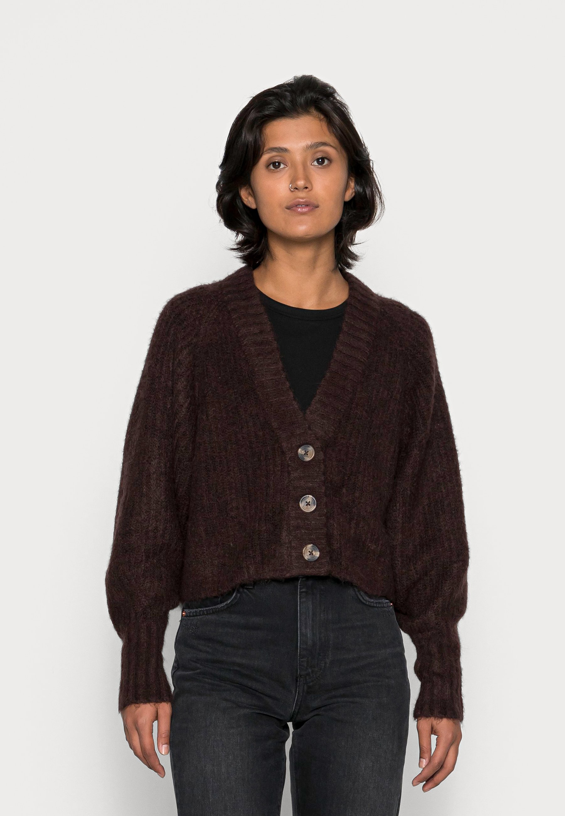 Gina Tricot KAYLA CARDIGAN - Gilet - chocolate plum/marron - ZALANDO.FR