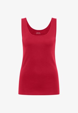 Cecil, BASIC TOP MADE OF PURE COTTON - Top - tamarillo red