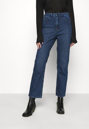 HIGH RISE - Džíny Straight Fit - mid blue wash