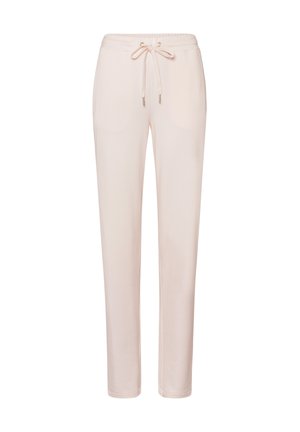 Lyserøde sweatpants med elastisk talje, snorlukning og to sidelommer, lavet af et blødt, glat stof.