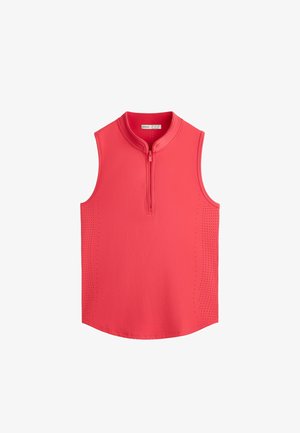 OYSHO, SLEEVELESS HALF-ZIP T-SHIRT 35416290 - Top - washed red