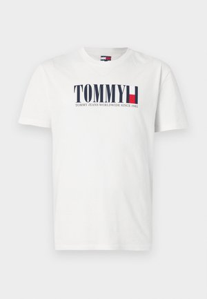 Tommy Jeans DNA FLAG TEE - T-shirt med print - ecru