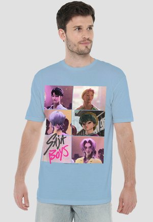 T-Shirt print - mottled light blue