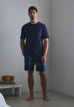Next, REGULAR FIT - CHECK JERSEY SHORT SLEEVE PYJAMAS SET  . - Nachtwäsche Set - navy blue