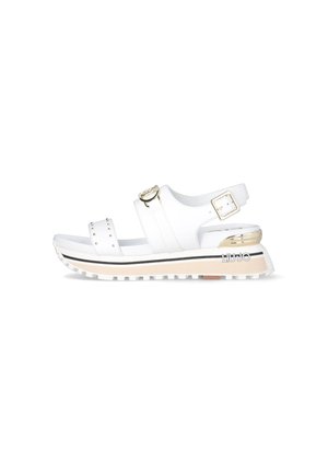 Sandalen met sleehak - white