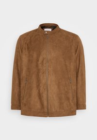 JJEROCKY - Imitert skinnjakke - cognac