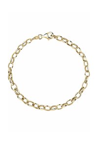 Goldplattierte Kettenarmband mit ovalen Gliedern und einem sicheren Karabinerverschluss, mit einer glatten Oberfläche und einem einheitlichen Glanz.