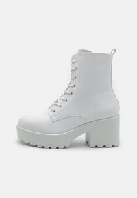 GIN PLATFORM MILITARY BOOT - Schnürstiefelette - white