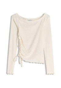 LONG SLEEVE RUCHED - Langarmshirt - beige