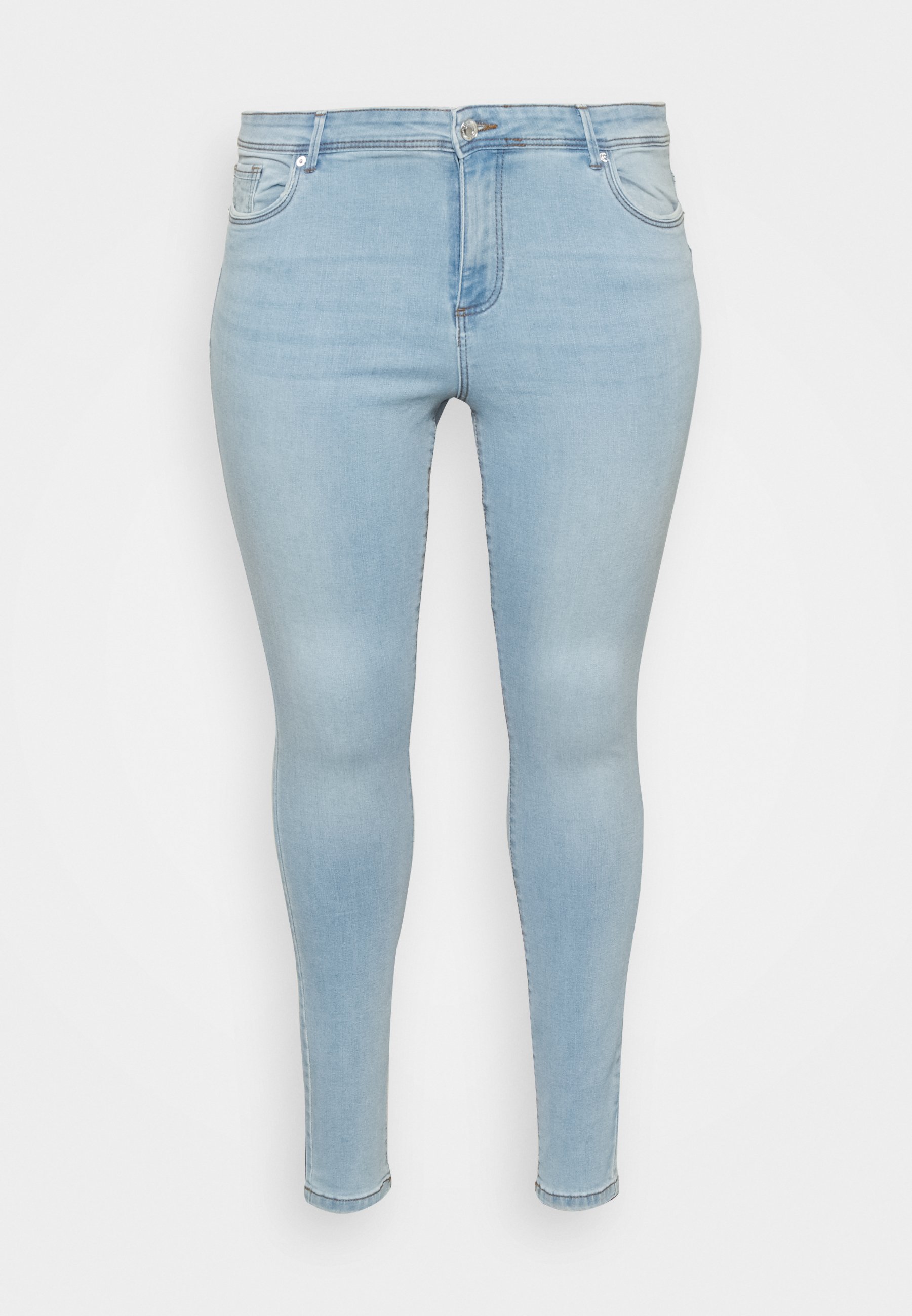 Vero Moda Curve VMTANYA PIPING - Jeans Skinny Fit - light blue denim/light  blue - Zalando.co.uk