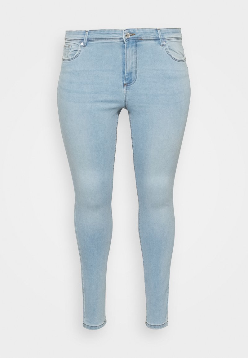 Vero Moda Curve VMTANYA PIPING - Jeans Skinny Fit - light blue denim