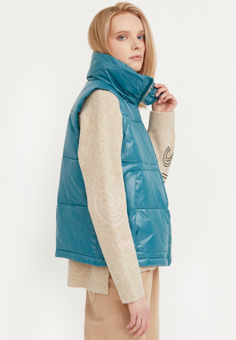 Damen Leichte Jacken | Finn Flare Weste dark turquois/türkis - WS59745 Damen Leichte Jacken | Finn Flare Weste dark turquois/türkis - WS59745