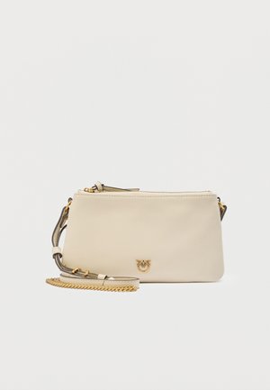 DOUBLE MINI - Kézitáska - bianco seta/antique gold-coloured