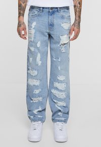 Urban Classics - HEAVY OUNCE STRAIGHT FIT  - Jeans Straight Leg - new light blue heavy destroyed washed Thumbnail-Bild 1