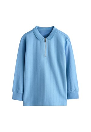 REGULAR FIT - ZIP NECK TEXTURED LONG SLEEVE - Pikeepaita - light blue