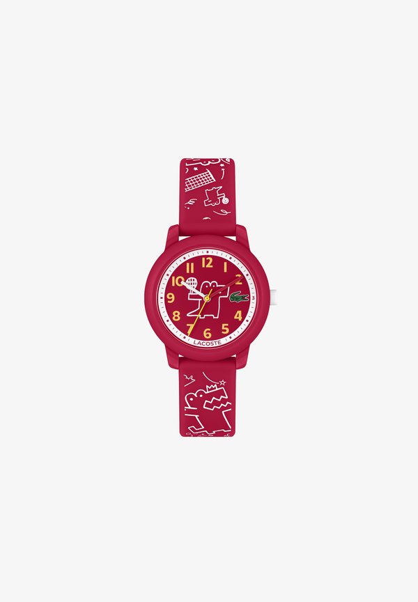 Uhr – rot rot rot silberfarben rot