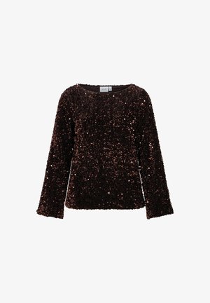 VILA, LONG SLEEVED TOP VIFAITH SEQUIN - Blouse - coffee bean