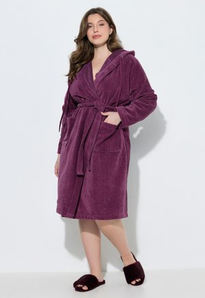 Ulla Popken TERRY CLOTH BELTED BATHROBE - Peignoir - dark berry