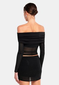 OW Collection OFF SHOULDER RHINESTONE - Camicetta - black