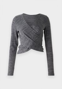 VMHELA TWO WAY WRAP - Langærmet T-shirt - dark grey melange/black