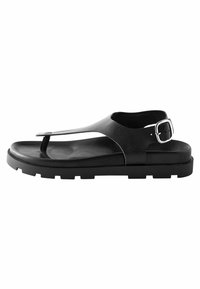 TOE THONG FOOTBED - Sandaler m/ tåsplit - black