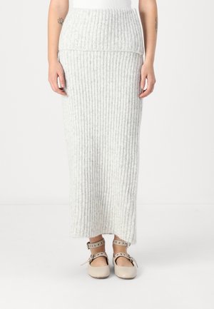 FOLDED DOWN SKIRT - Maxi szoknya - grey