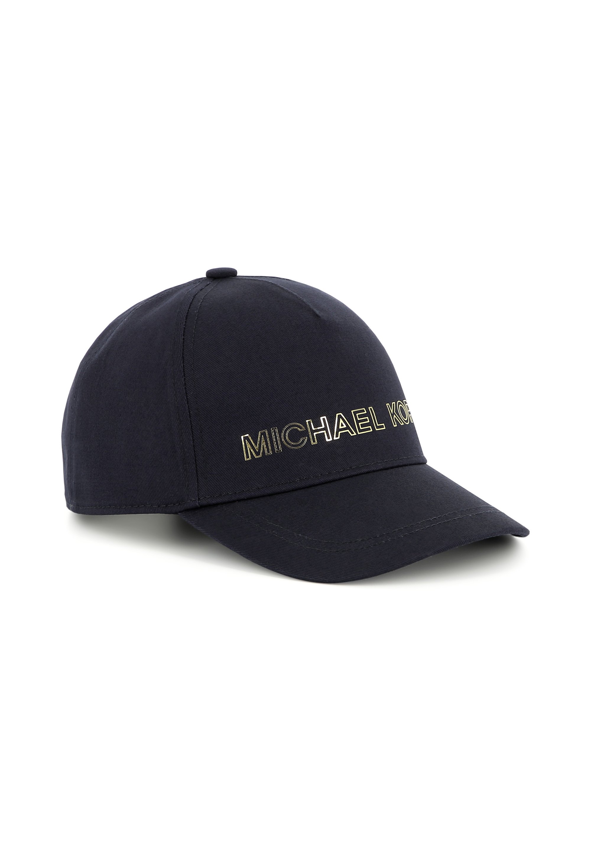 Michael Kors Navy Cap with Gold Logo Michael Kors MK Signature Hat Logo Print Cotton Baseball Cap  main image 4
