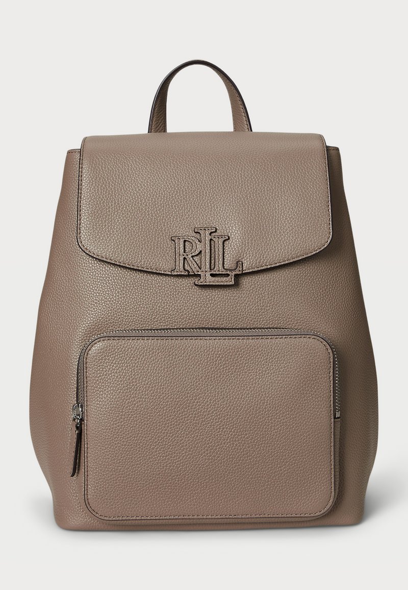 Lauren Ralph Lauren PEBBLED LEATHER MEDIUM CAMERYN BACKPACK - Hátitáska - taupe brown