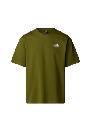 The North Face TEE MOUNTAIN SKETCH - T-shirt imprimé - forest olive tnf white